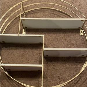 Gold circular shelf for room